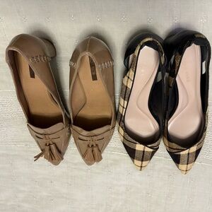 Preston & York Plaid and Tahari Tan Tassel Loafers and Plaid Bundle EUC